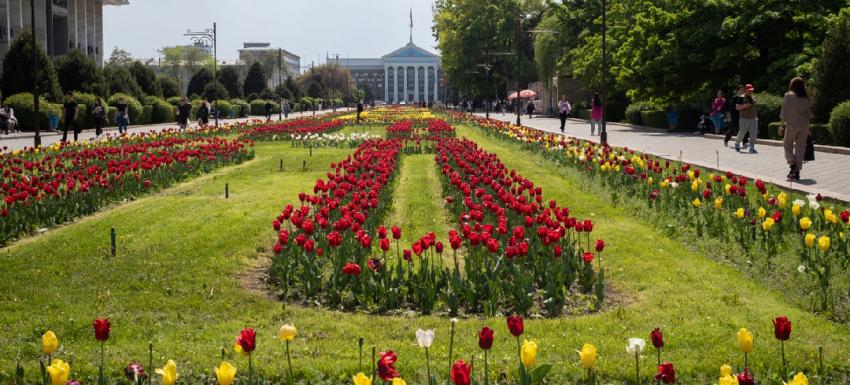 Primavera en Bishek, la capital de Kirguistán